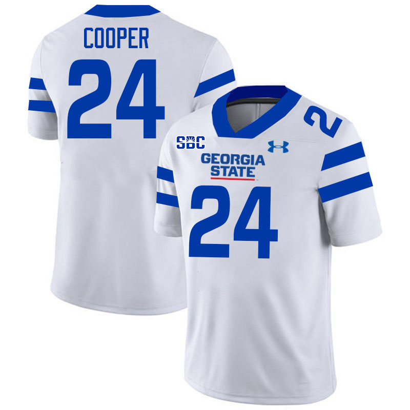 Georgia State Panthers #24 Ronald Cooper College Football Jerseys Stitched-White